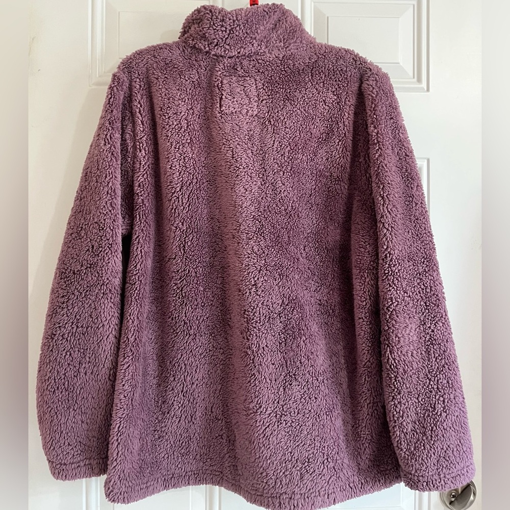 Simply Southern 1/4 Zip Sherpa Fleece Pullover Purple Soft Sweatshirt Women’s L - Picture 7 of 10